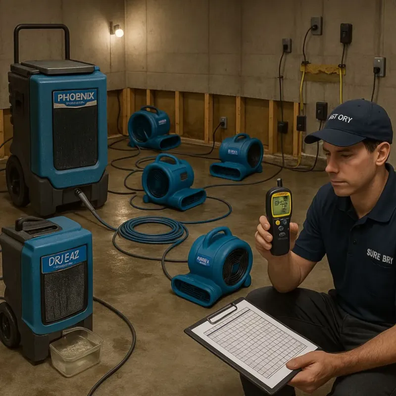 Structural Drying and Dehumidification process in Wickenburg, AZ